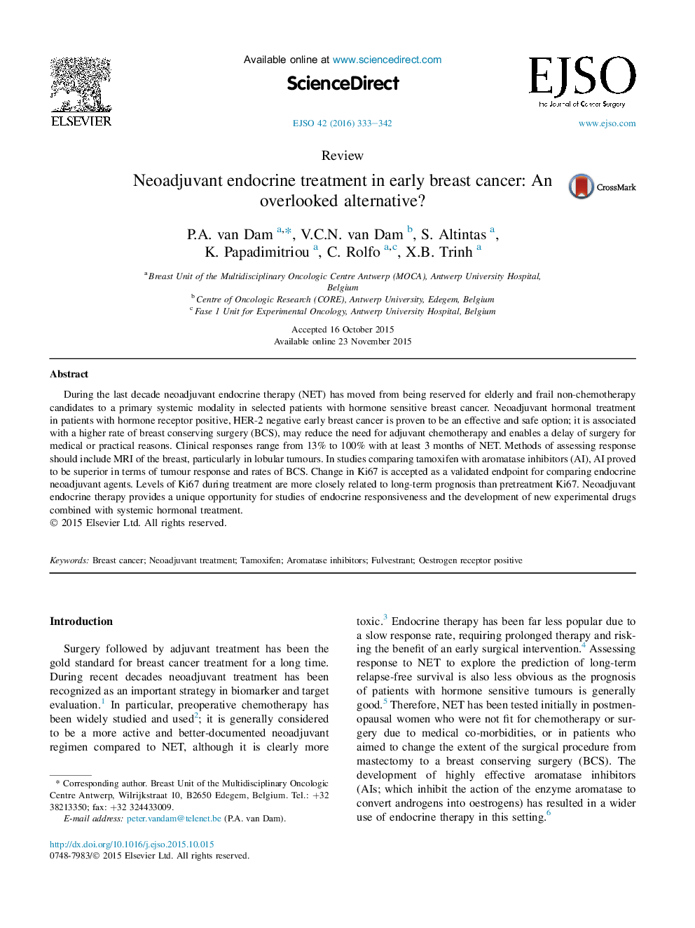 Neoadjuvant endocrine treatment in early breast cancer: An overlooked alternative?