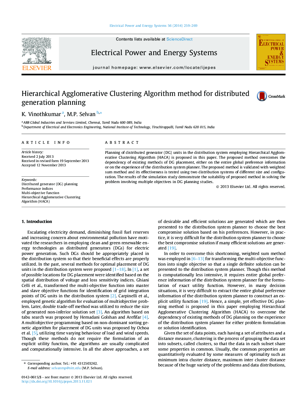 Hierarchical Agglomerative Clustering Algorithm method for distributed generation planning