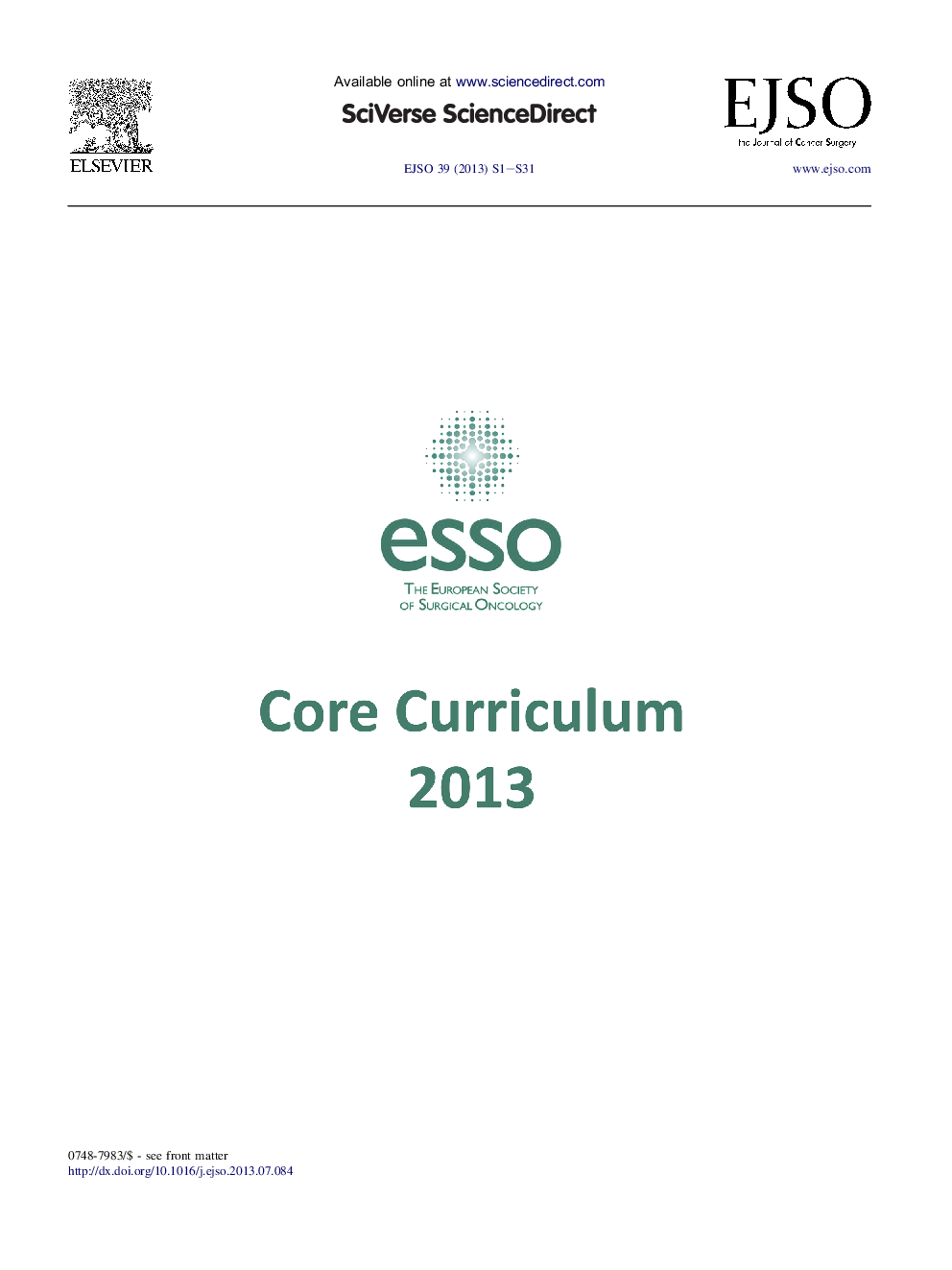 ESSO Core Curriculum 2013