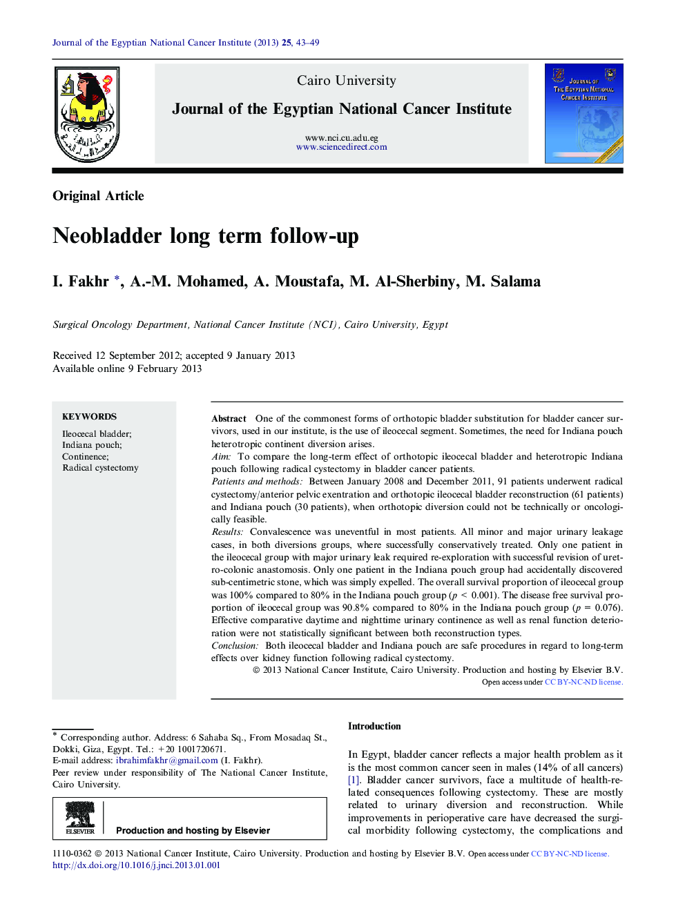 Neobladder long term follow-up 