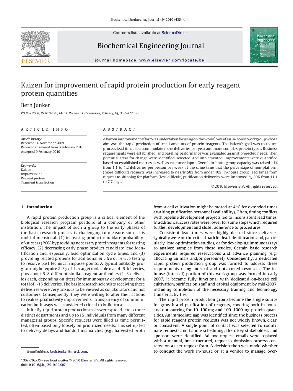 Kaizen for improvement of rapid protein production for early reagent protein quantities