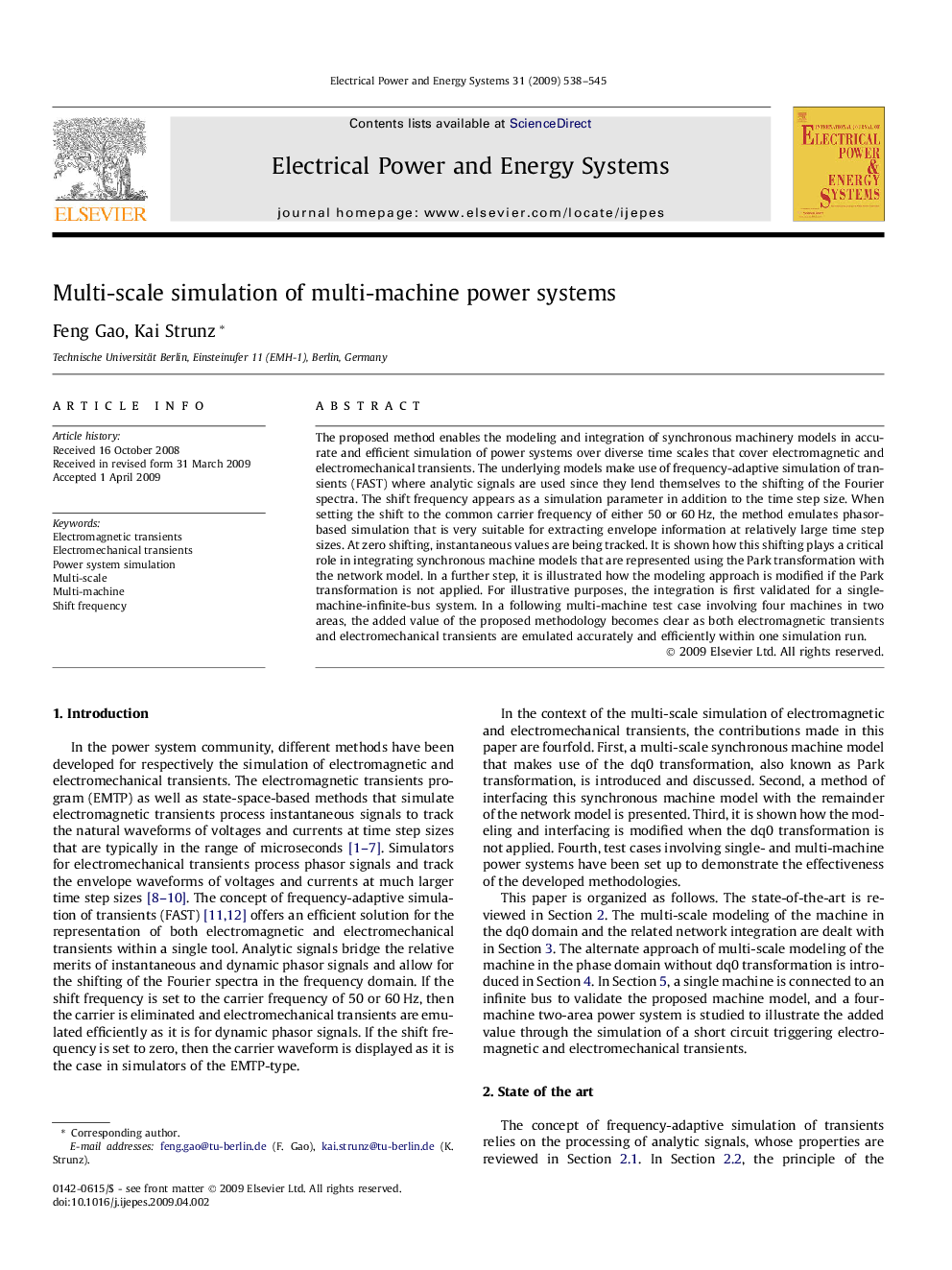 Multi-scale simulation of multi-machine power systems