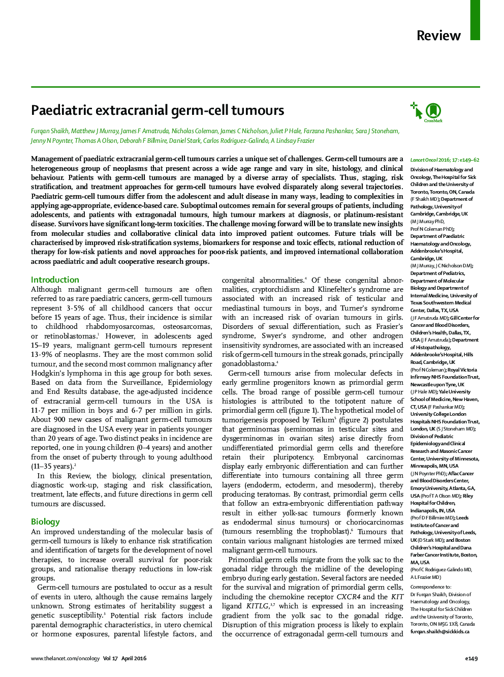Paediatric extracranial germ-cell tumours