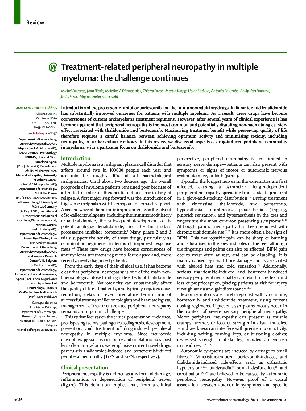 Treatment-related peripheral neuropathy in multiple myeloma: the challenge continues