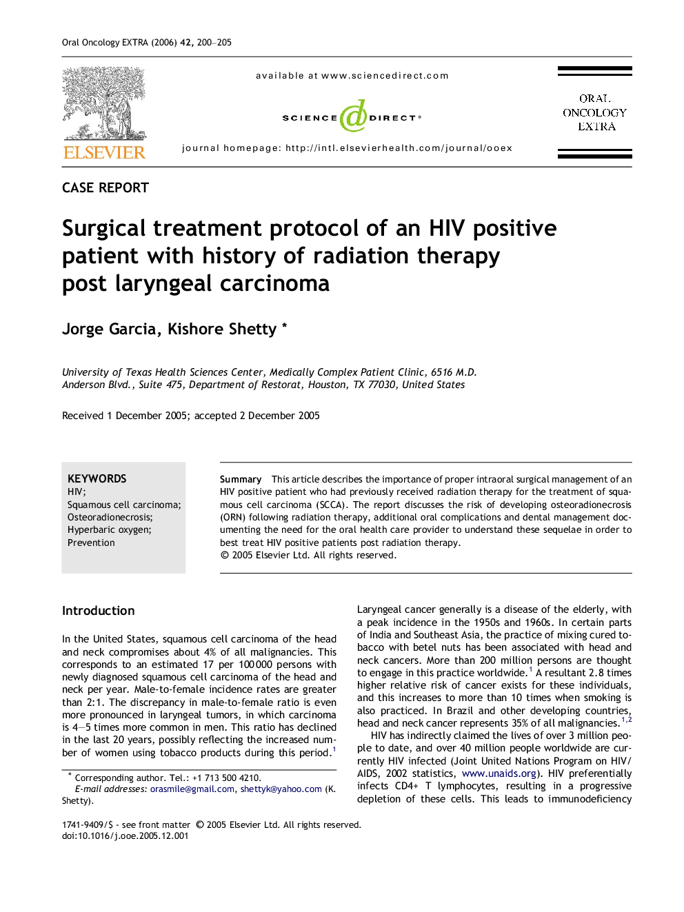 Surgical treatment protocol of an HIV positive patient with history of radiation therapy post laryngeal carcinoma