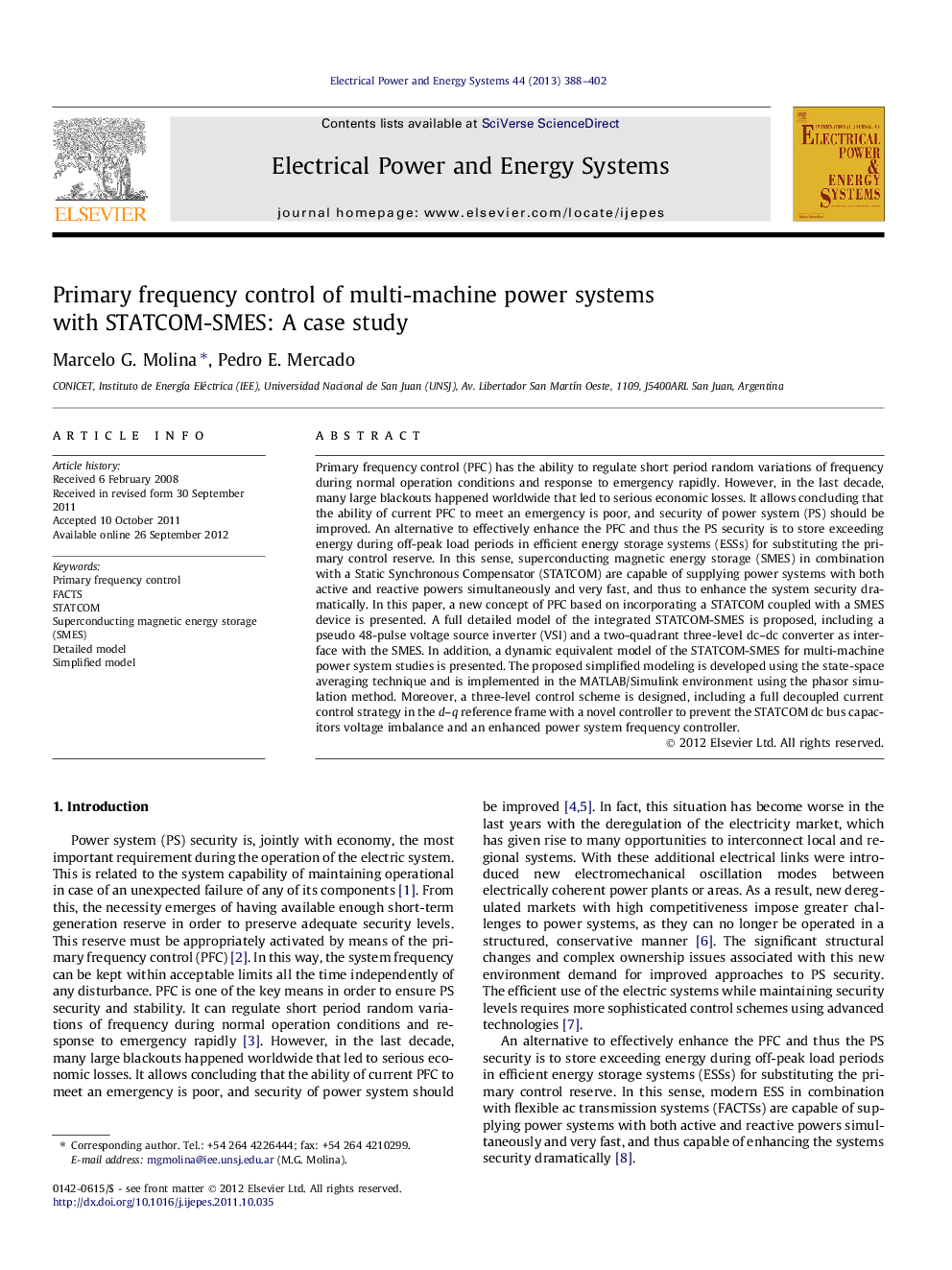 Primary frequency control of multi-machine power systems with STATCOM-SMES: A case study