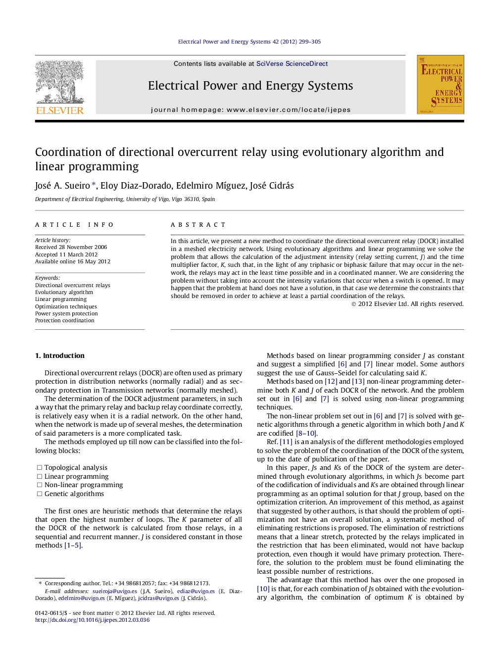 Coordination of directional overcurrent relay using evolutionary algorithm and linear programming