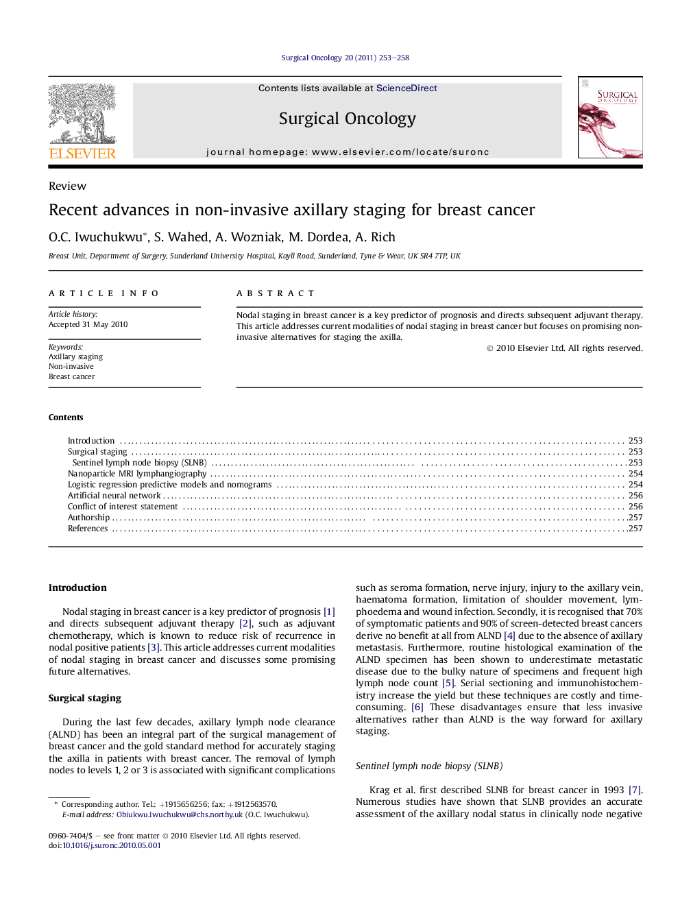 Recent advances in non-invasive axillary staging for breast cancer