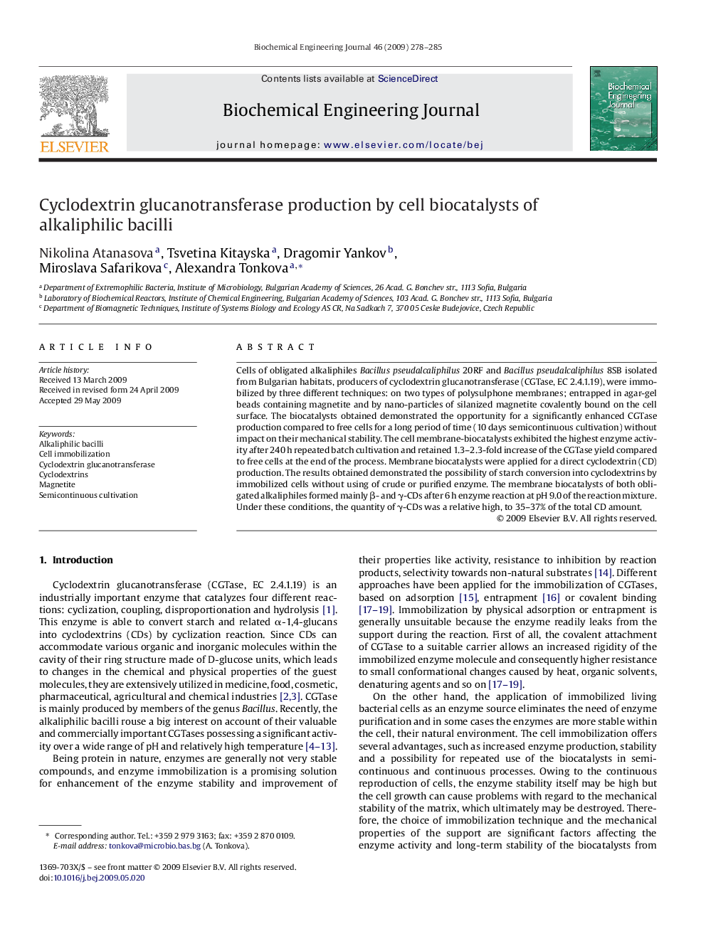 Cyclodextrin glucanotransferase production by cell biocatalysts of alkaliphilic bacilli