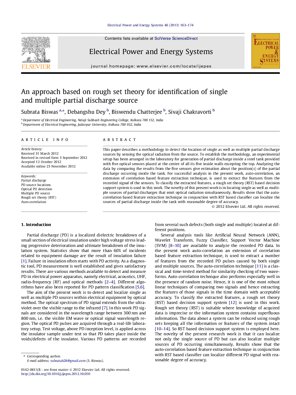 An approach based on rough set theory for identification of single and multiple partial discharge source