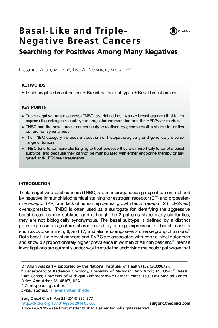 Basal-Like and Triple-Negative Breast Cancers