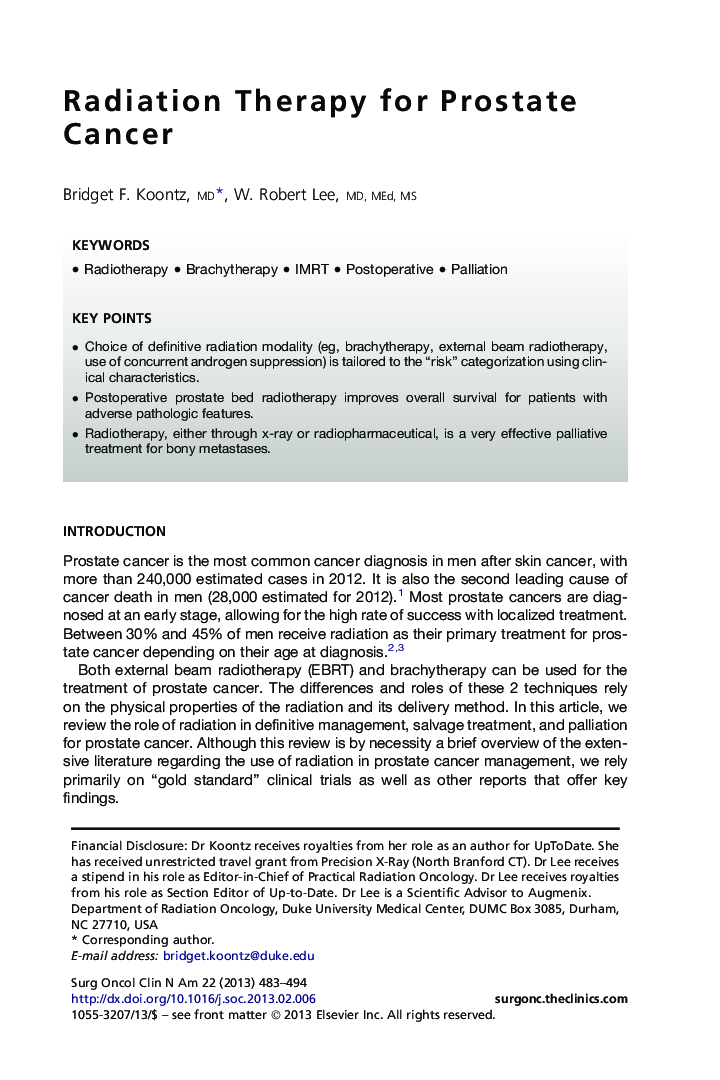 Radiation Therapy for Prostate Cancer