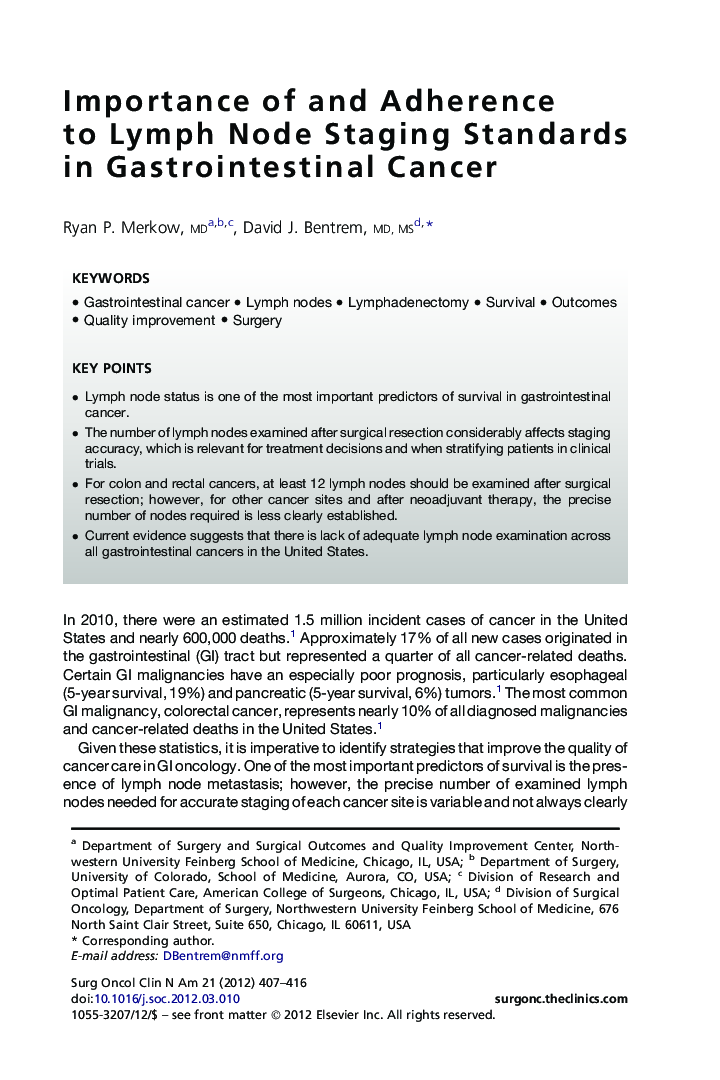 Importance of and Adherence to Lymph Node Staging Standards in Gastrointestinal Cancer