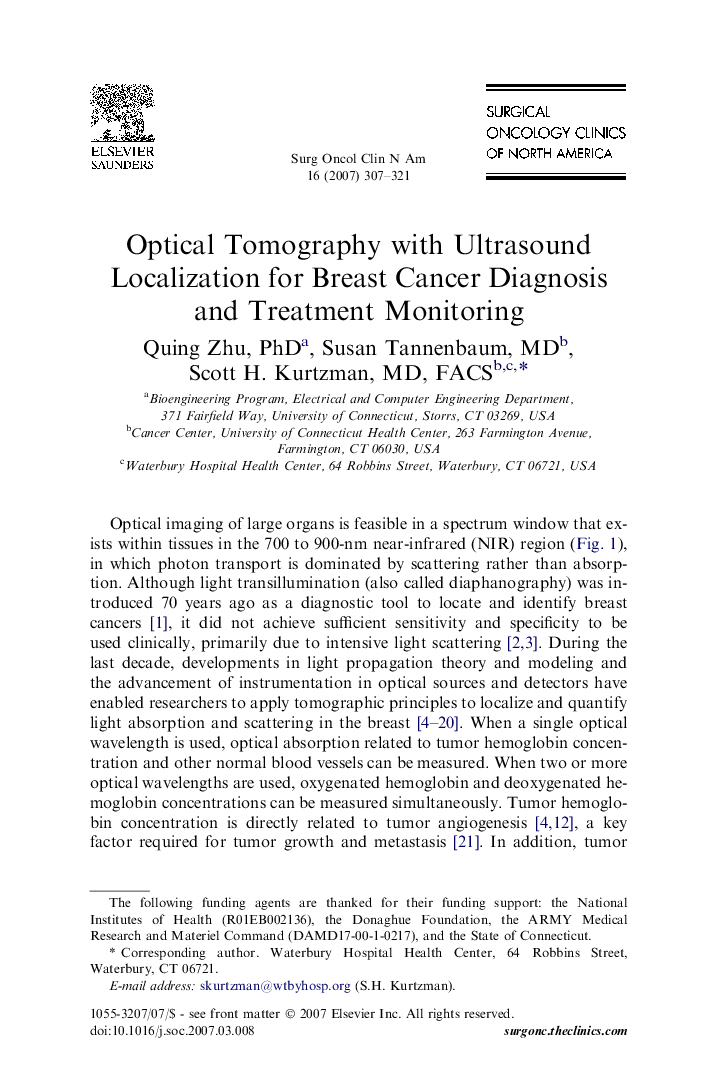 Optical Tomography with Ultrasound Localization for Breast Cancer Diagnosis and Treatment Monitoring 