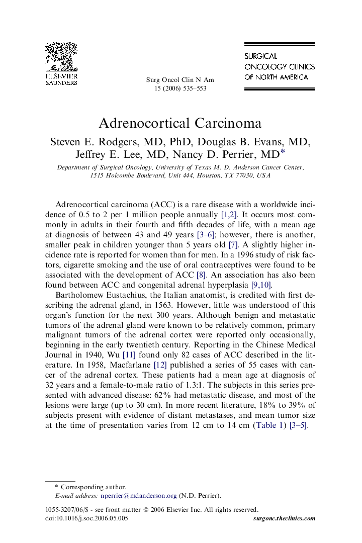 Adrenocortical Carcinoma