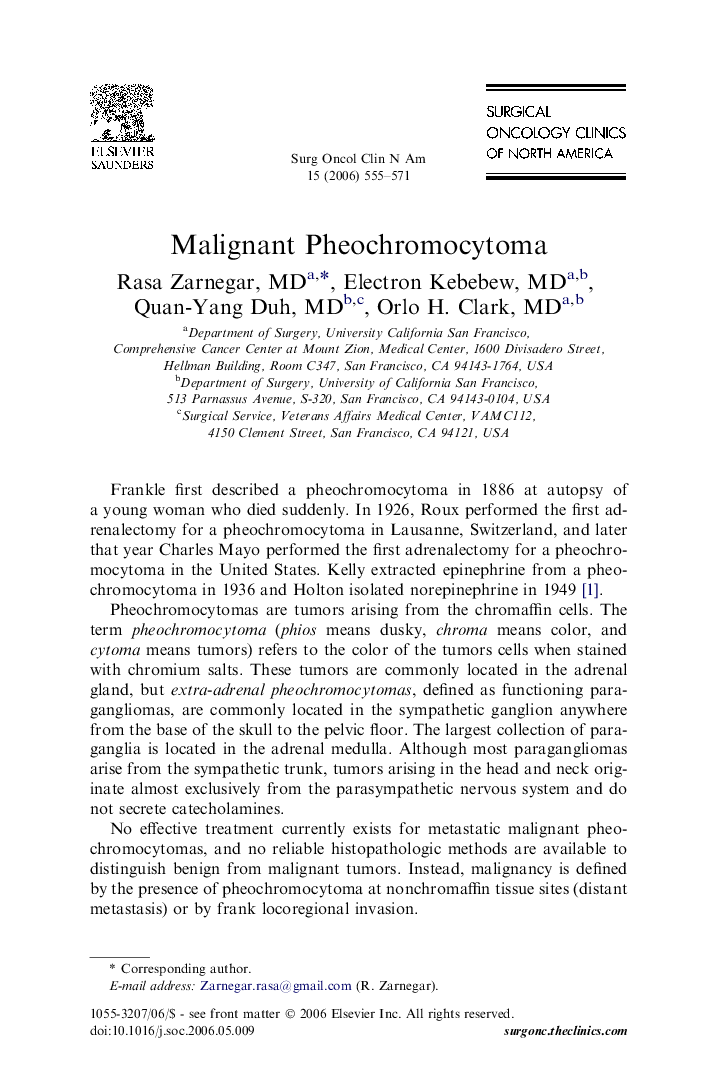 Malignant Pheochromocytoma