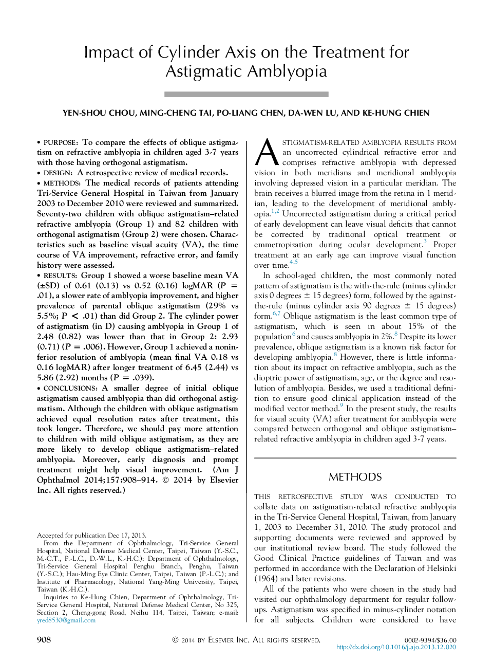 اثر محور سیلندر در درمان آملیوپی آستیگماتیسم 