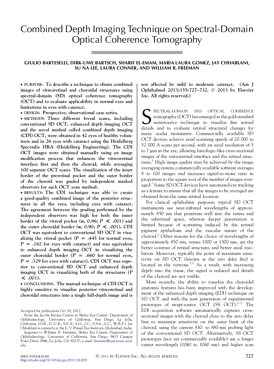 Combined Depth Imaging Technique on Spectral-Domain Optical Coherence Tomography
