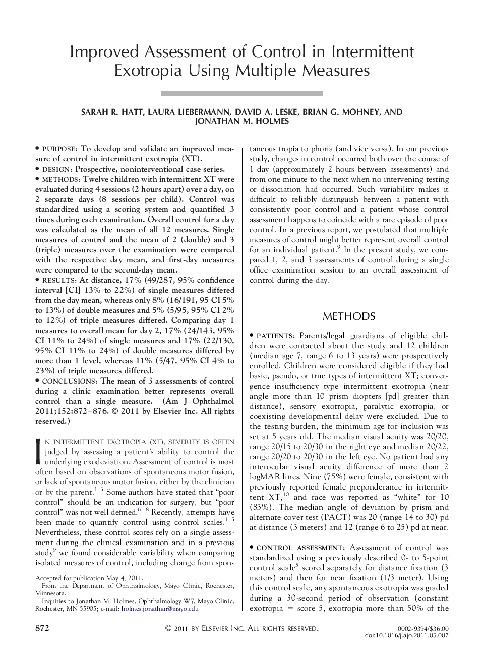 Improved Assessment of Control in Intermittent Exotropia Using Multiple Measures