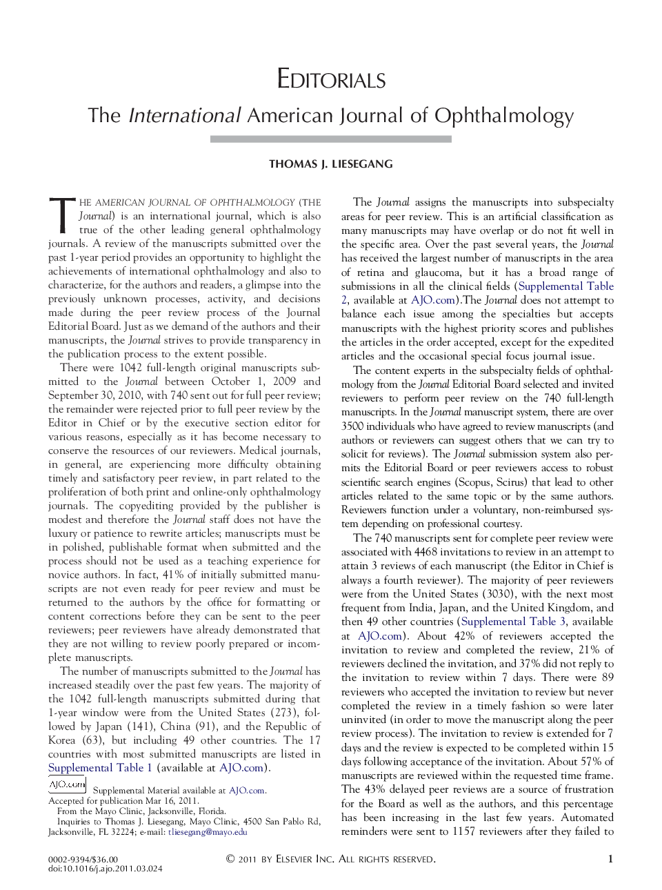 The International American Journal of Ophthalmology