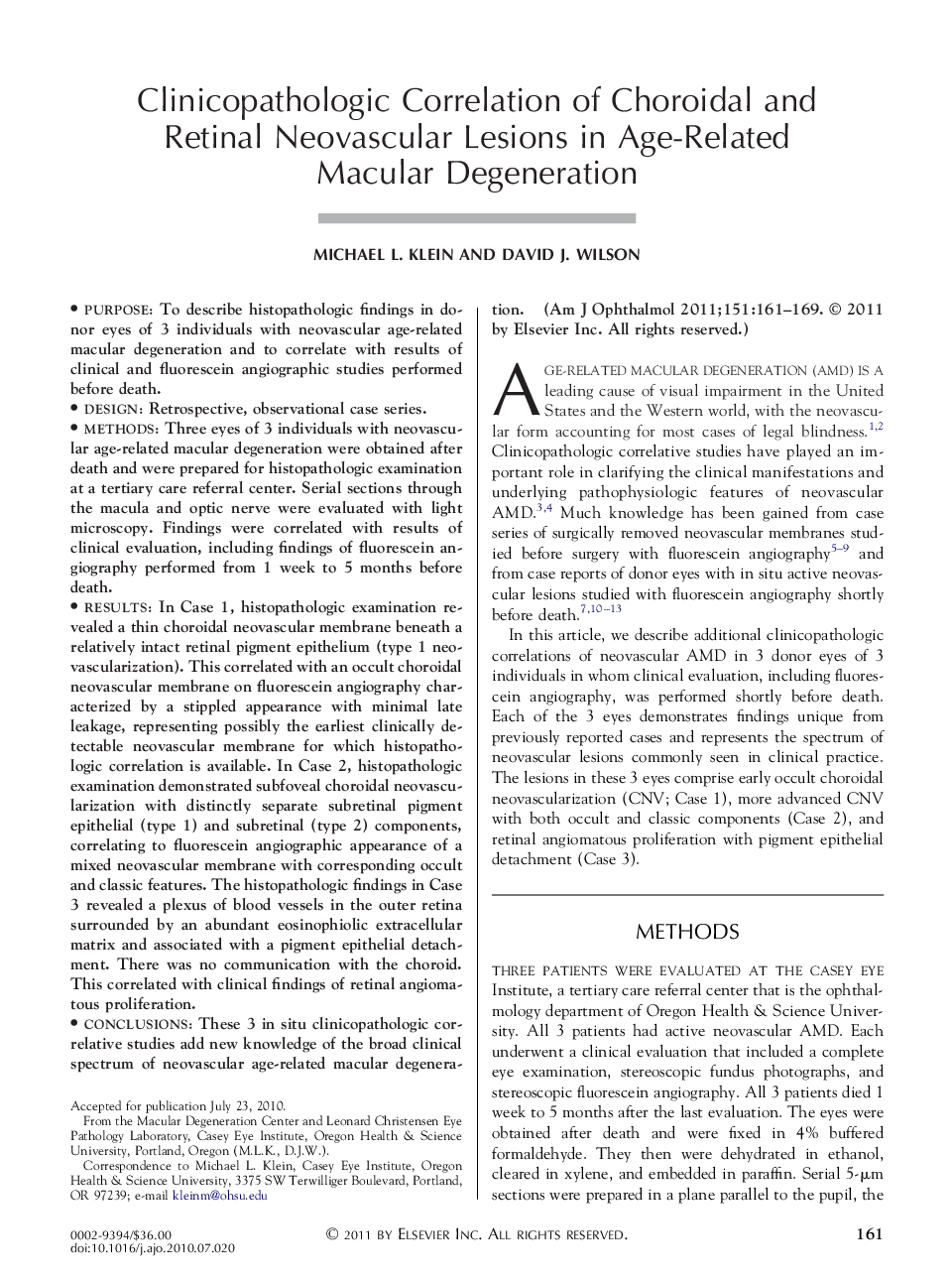 Clinicopathologic Correlation of Choroidal and Retinal Neovascular Lesions in Age-Related Macular Degeneration
