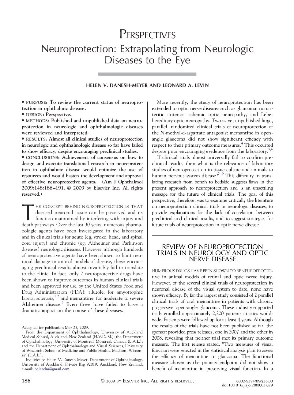 Neuroprotection: Extrapolating from Neurologic Diseases to the Eye