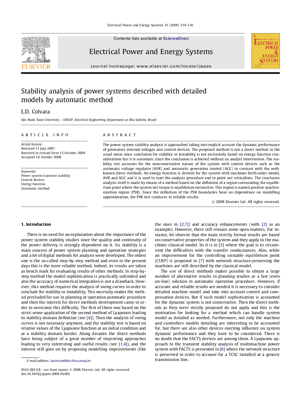 Stability analysis of power systems described with detailed models by automatic method