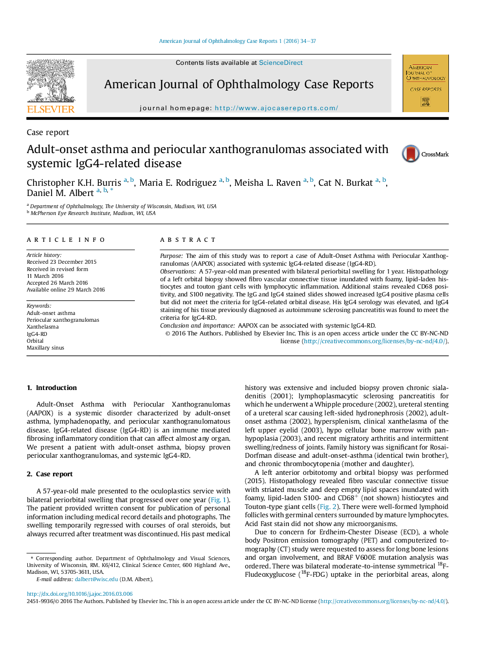 Adult-onset asthma and periocular xanthogranulomas associated with systemic IgG4-related disease
