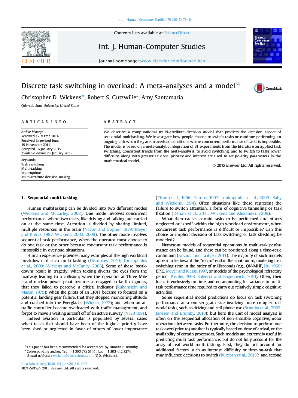 Discrete task switching in overload: A meta-analyses and a model 