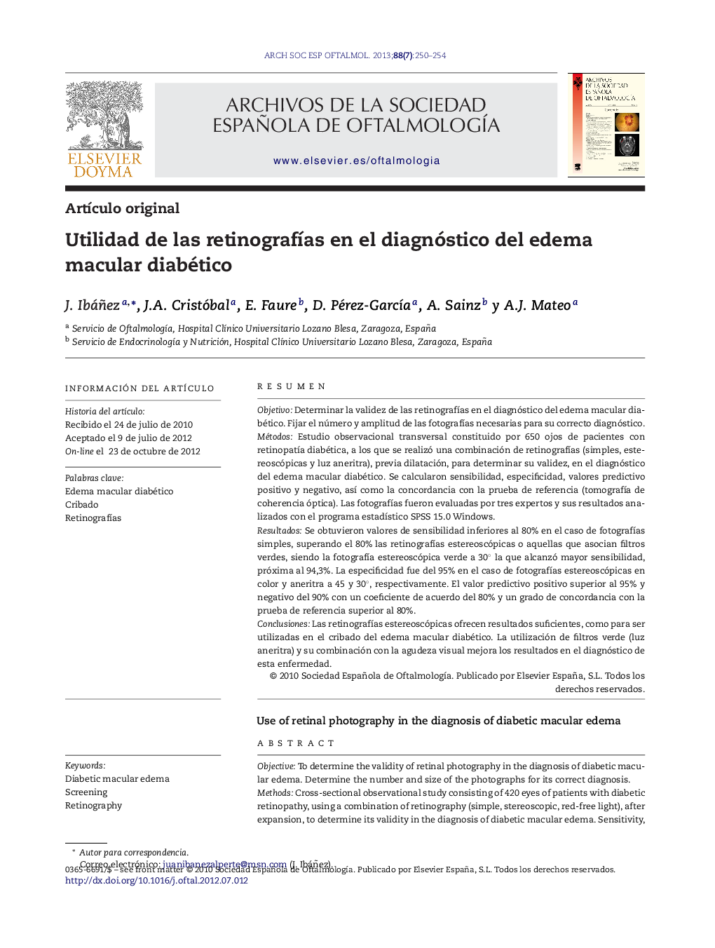 Utilidad de las retinografías en el diagnóstico del edema macular diabético