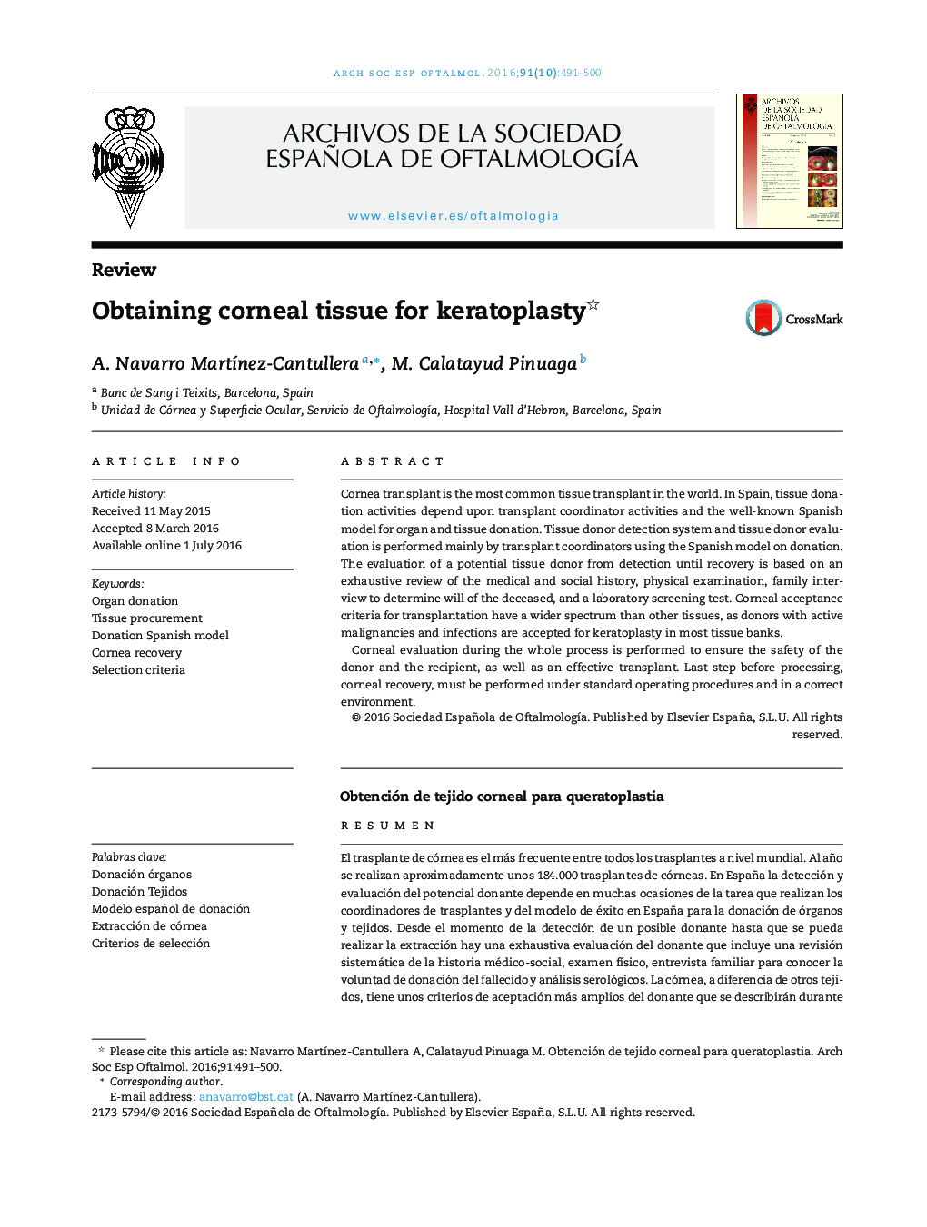 Obtaining corneal tissue for keratoplasty 