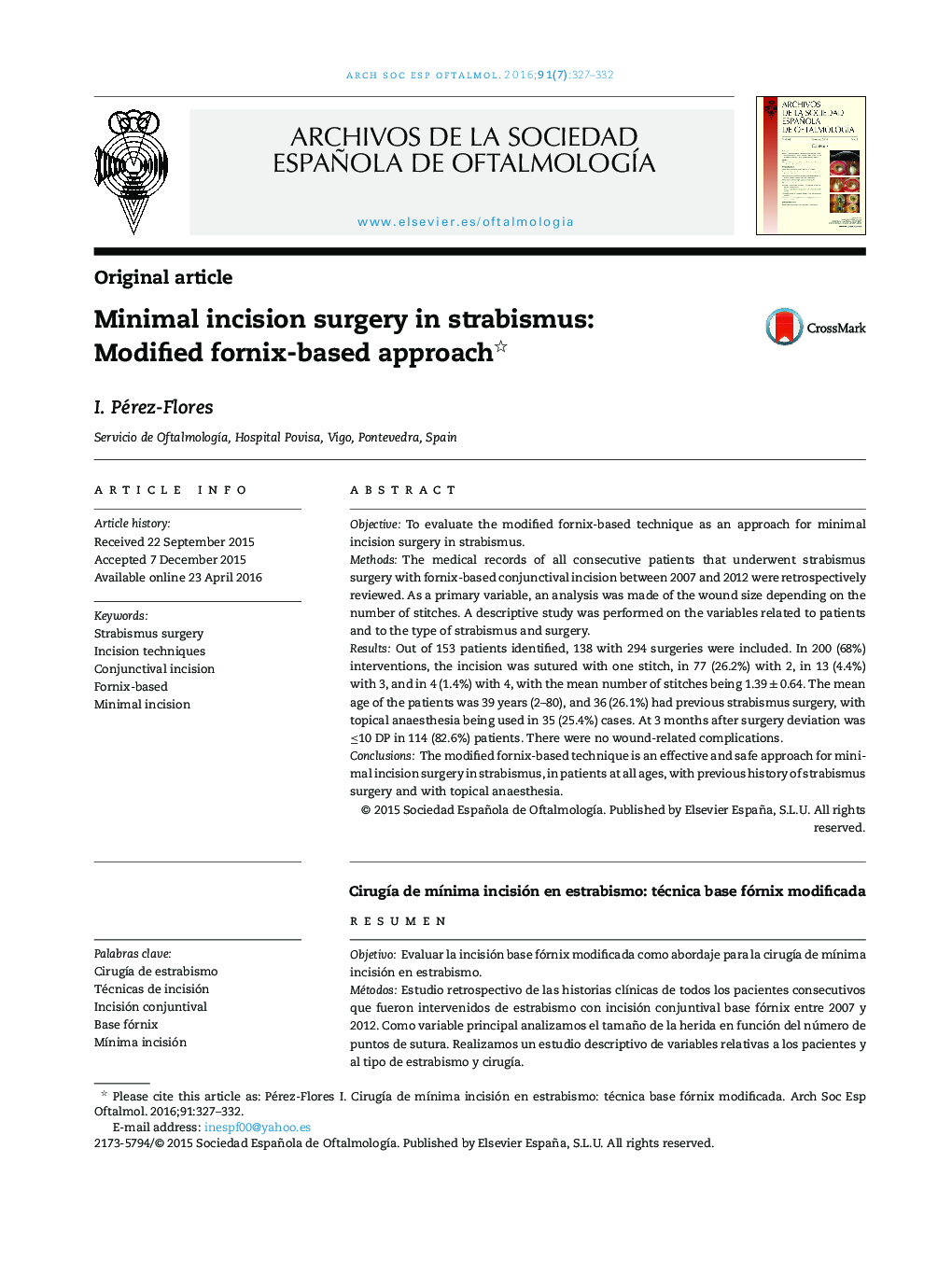 Minimal incision surgery in strabismus: Modified fornix-based approach 