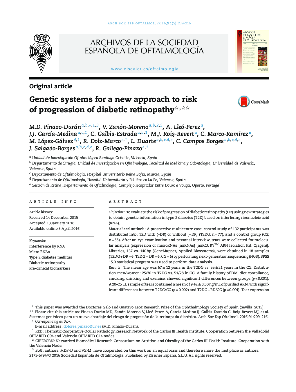 Genetic systems for a new approach to risk of progression of diabetic retinopathy 