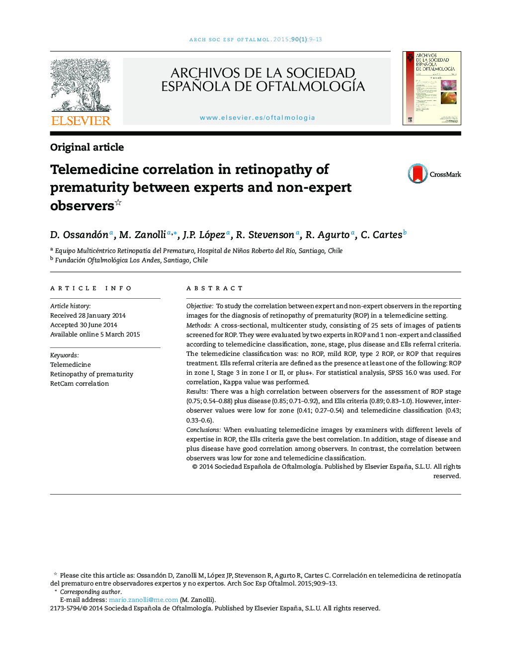 Telemedicine correlation in retinopathy of prematurity between experts and non-expert observers 