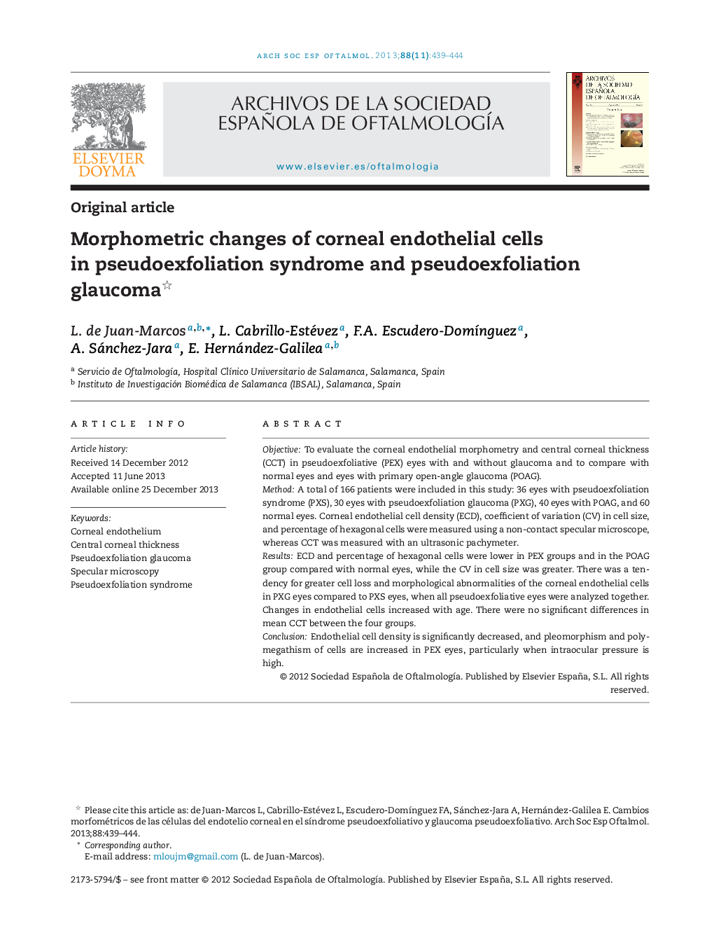 Morphometric changes of corneal endothelial cells in pseudoexfoliation syndrome and pseudoexfoliation glaucoma