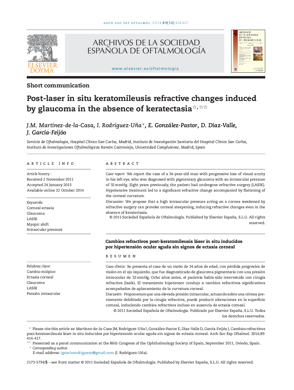 Post-laser in situ keratomileusis refractive changes induced by glaucoma in the absence of keratectasia 