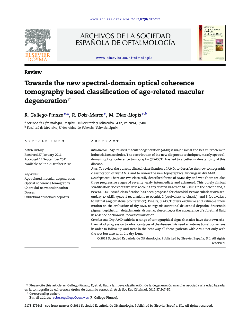 Towards the new spectral-domain optical coherence tomography based classification of age-related macular degeneration 