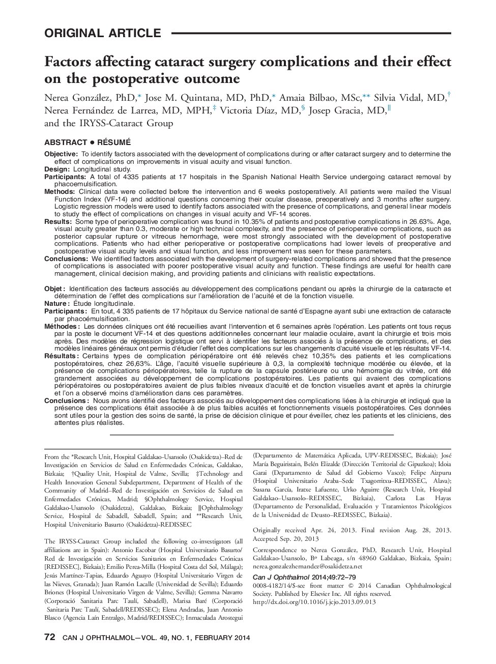 Factors affecting cataract surgery complications and their effect on the postoperative outcome 