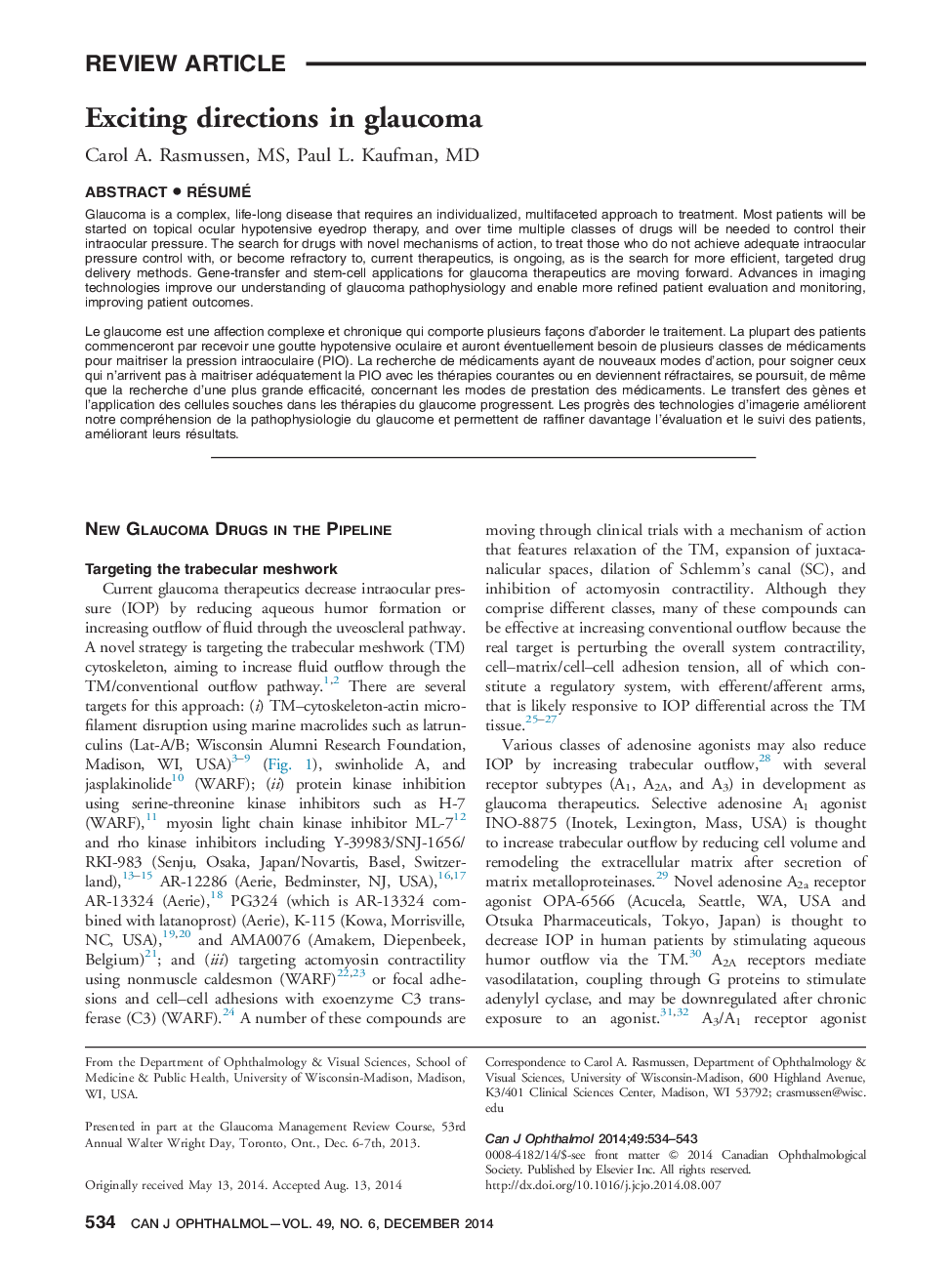 Exciting directions in glaucoma 