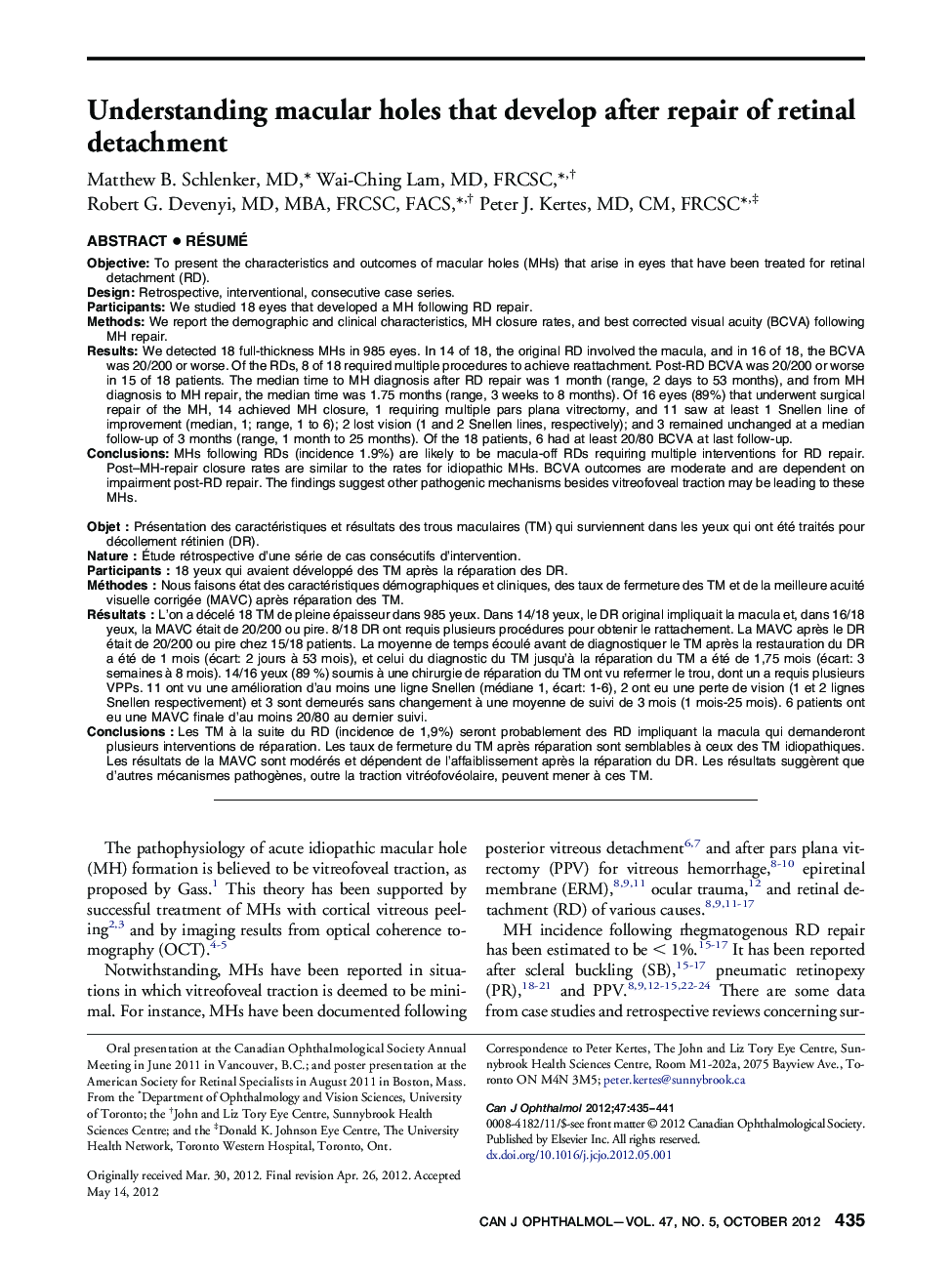 Understanding macular holes that develop after repair of retinal detachment