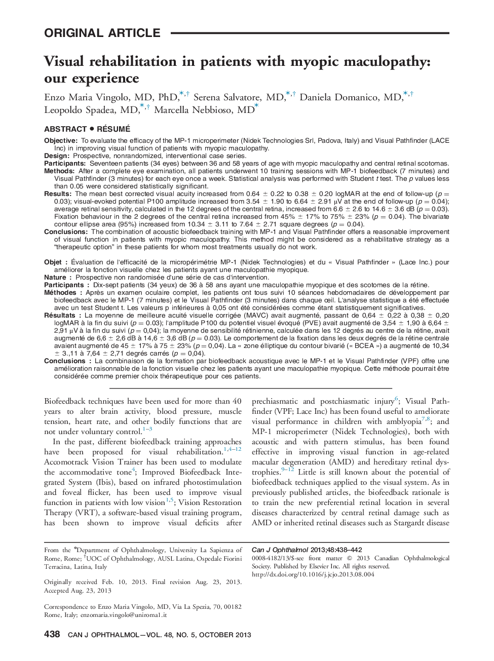 Visual rehabilitation in patients with myopic maculopathy: our experience