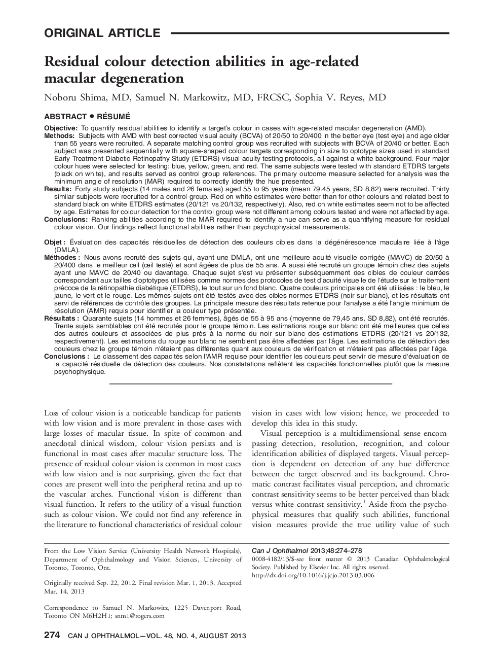 Residual colour detection abilities in age-related macular degeneration