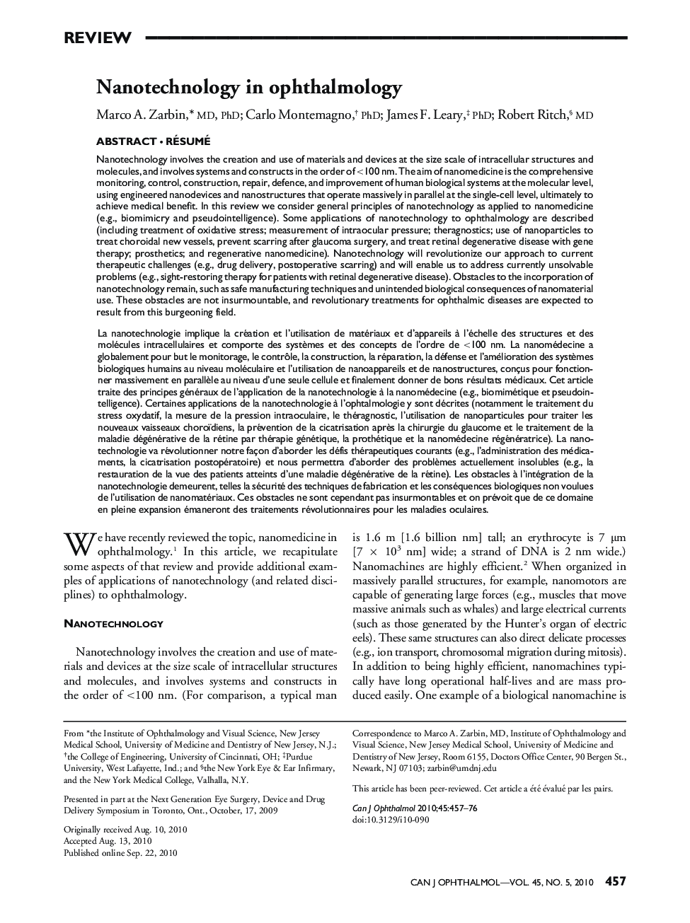 Nanotechnology in ophthalmology ab