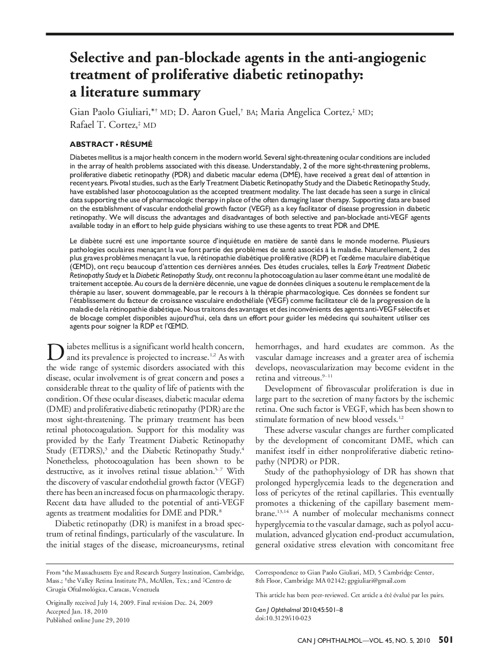 Selective and pan-blockade agents in the anti-angiogenic treatment of proliferative diabetic retinopathy: a literature summary a