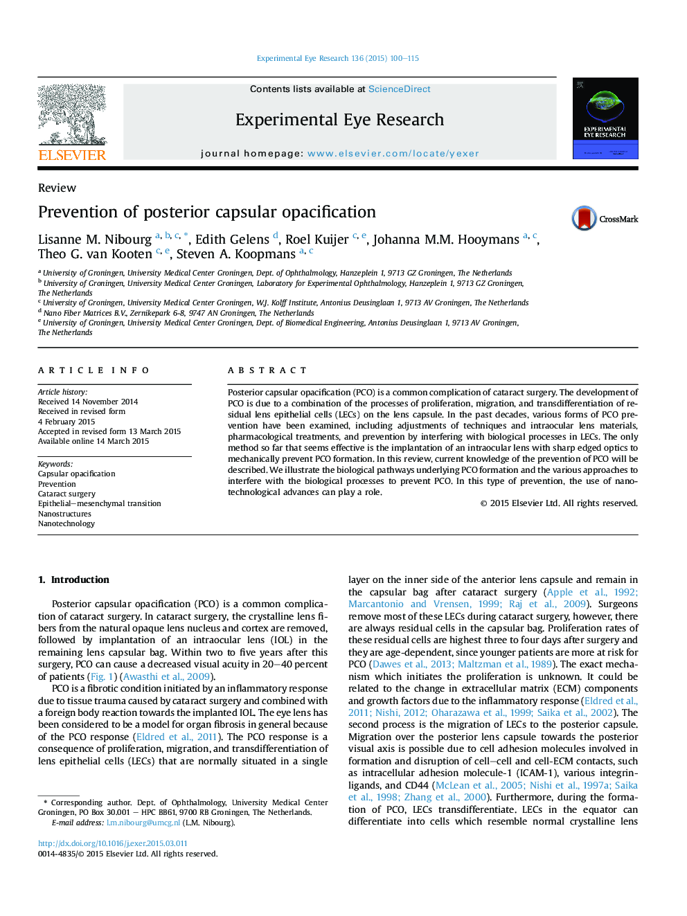 Prevention of posterior capsular opacification