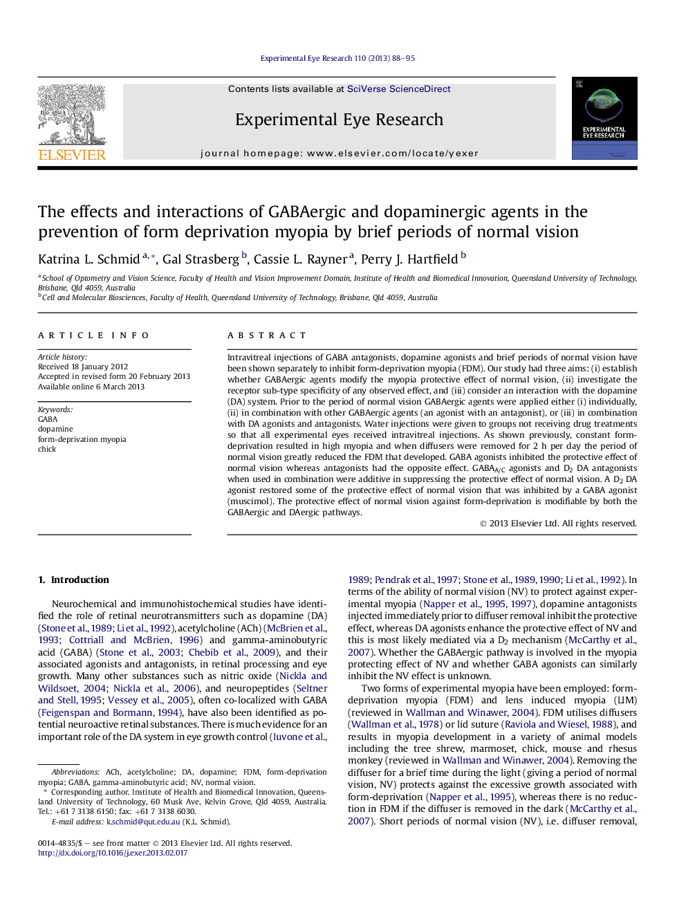 The effects and interactions of GABAergic and dopaminergic agents in the prevention of form deprivation myopia by brief periods of normal vision