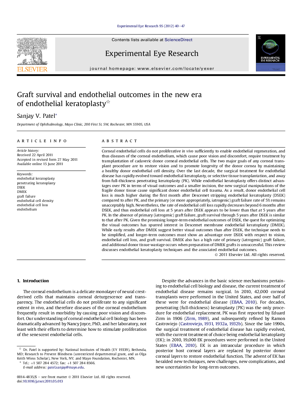 Graft survival and endothelial outcomes in the new era of endothelial keratoplasty 