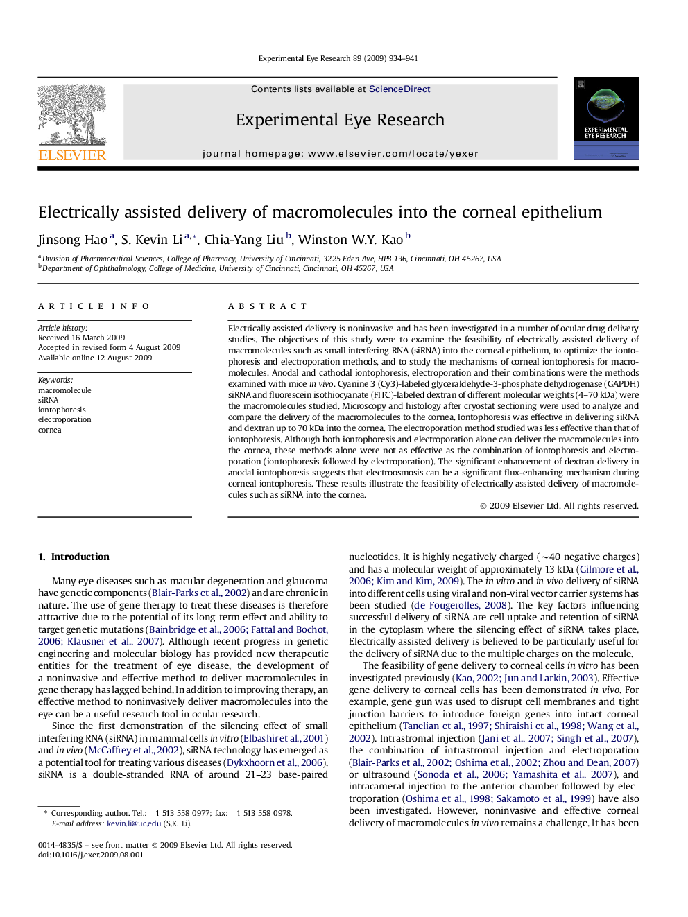 Electrically assisted delivery of macromolecules into the corneal epithelium