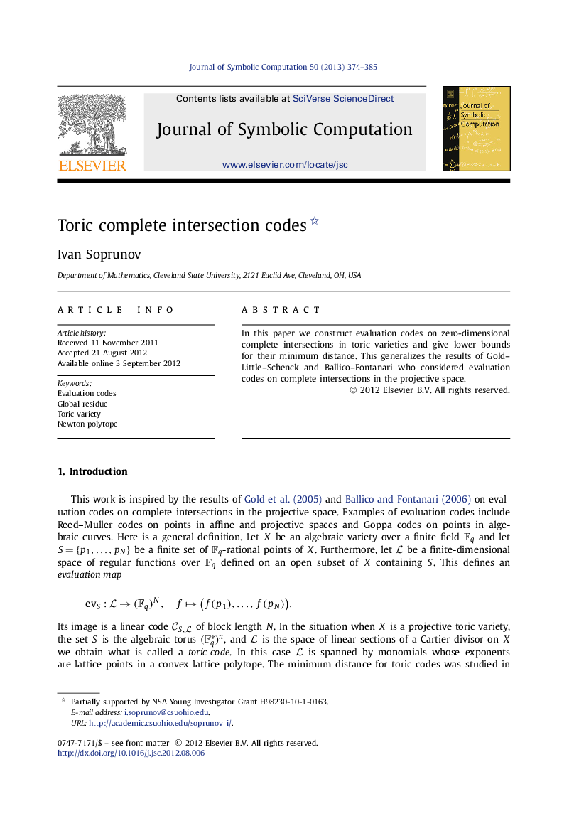 Toric complete intersection codes 