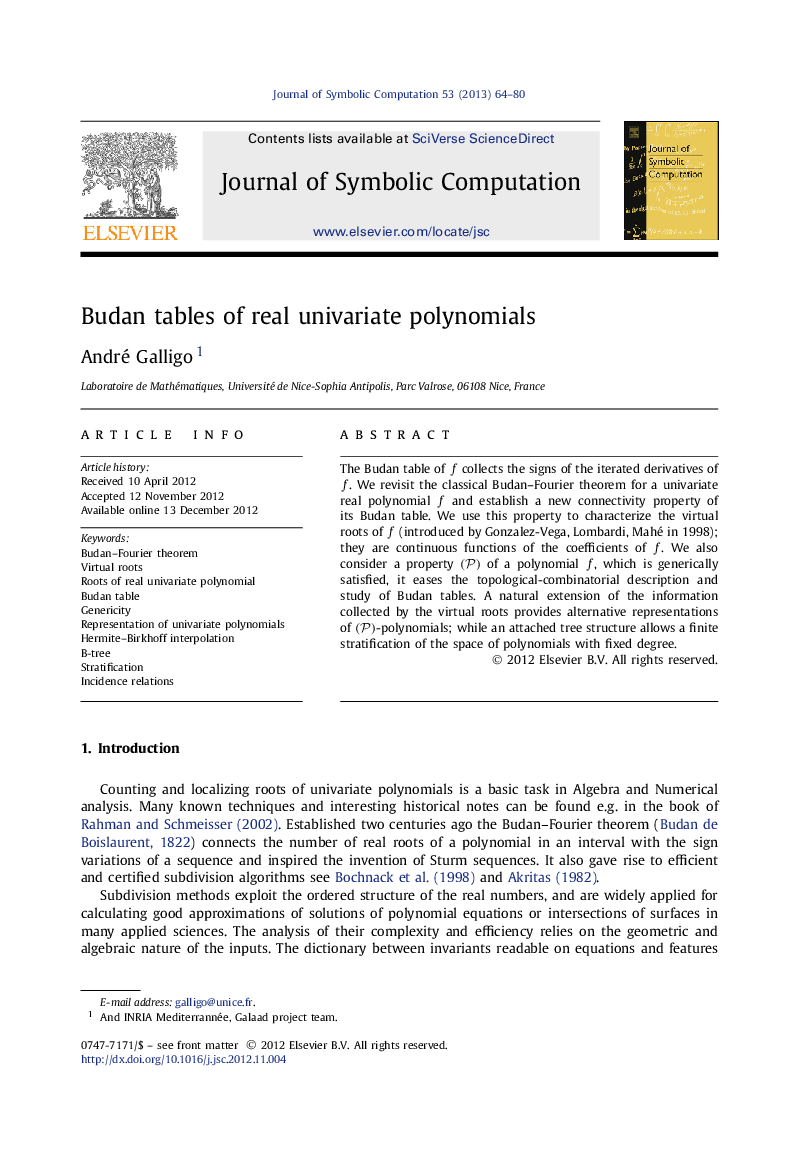 Budan tables of real univariate polynomials